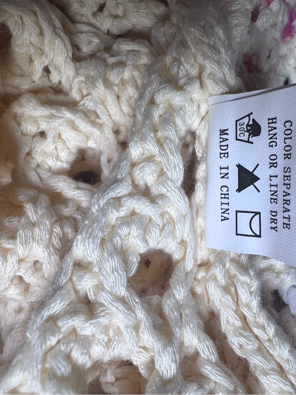 Luna Ivy Anthropologie Sz S Cream Granny Square Cropped Pullover Boho Sweater - Picture 10 of 11